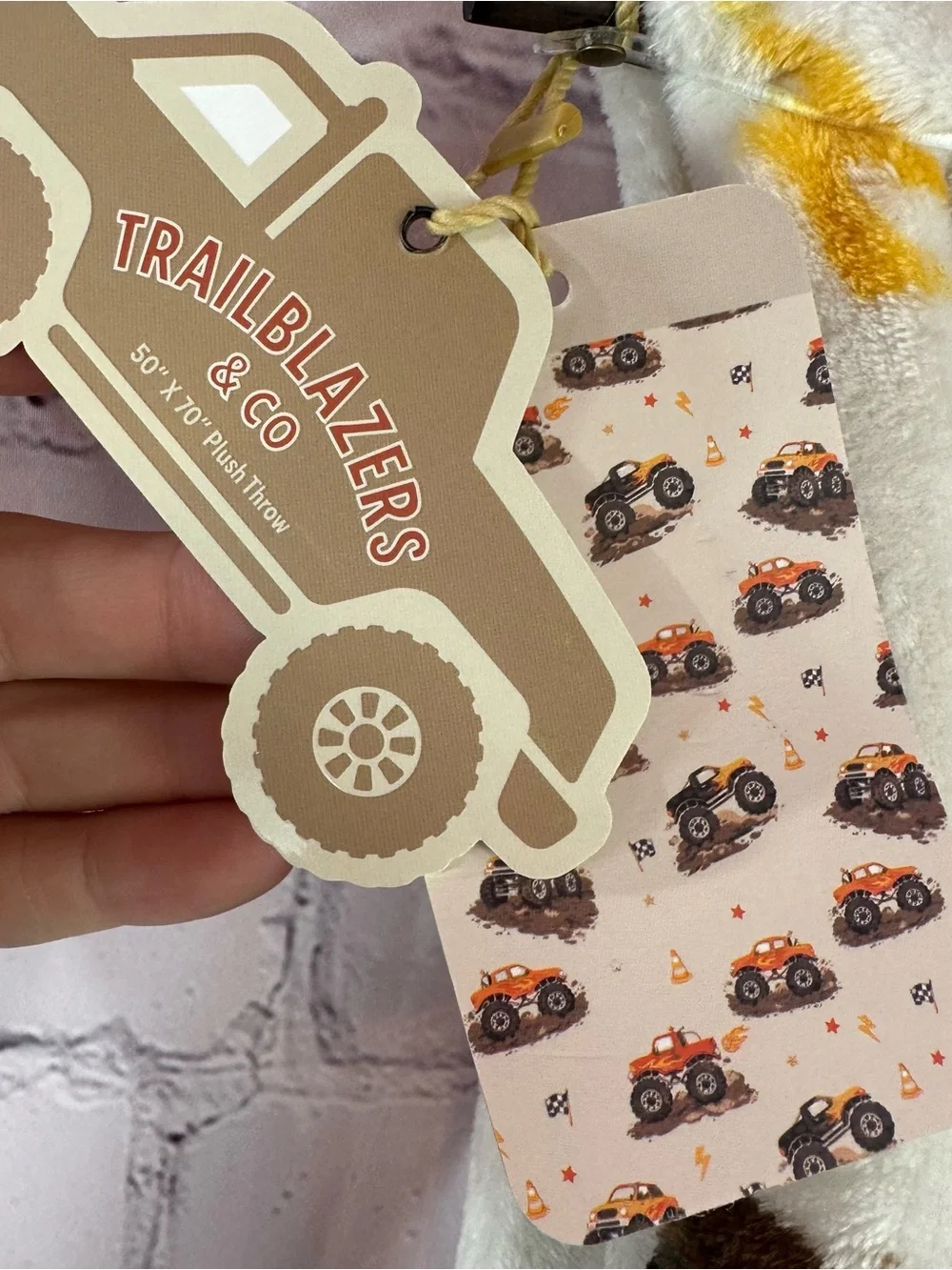 NWT Trailblazers Monster Truck Plush Throw Blanket fandom kids decor bold cozy